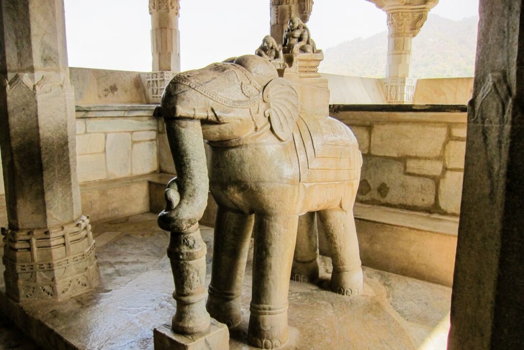 Elephant sculpture Jain Temple Ranukpur