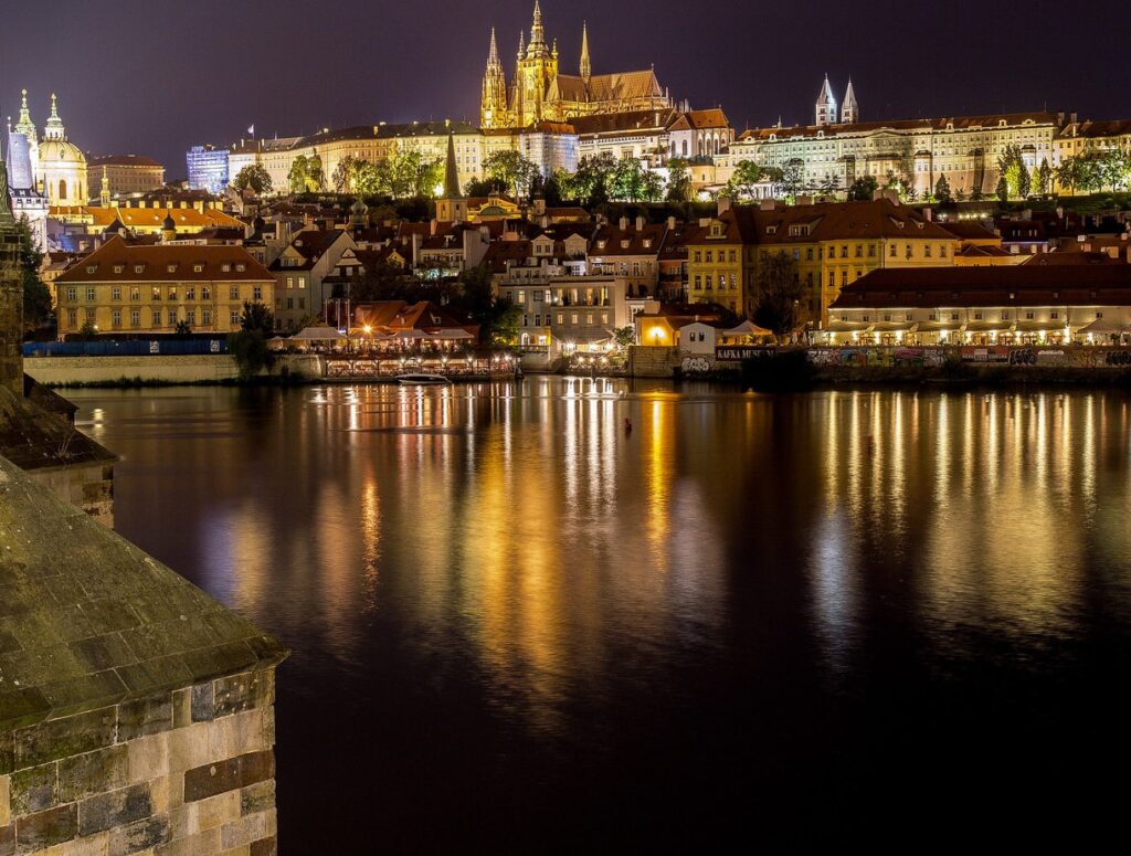 Prague Castle at night