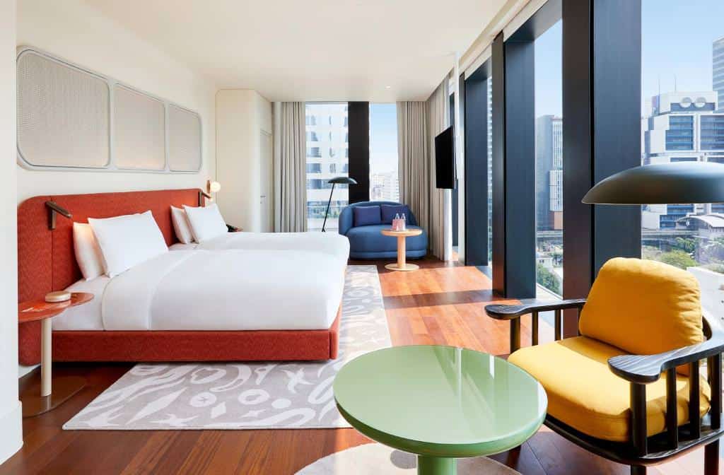 Bedroom the Standard Bangkok best boutique hote;l in Bangkok