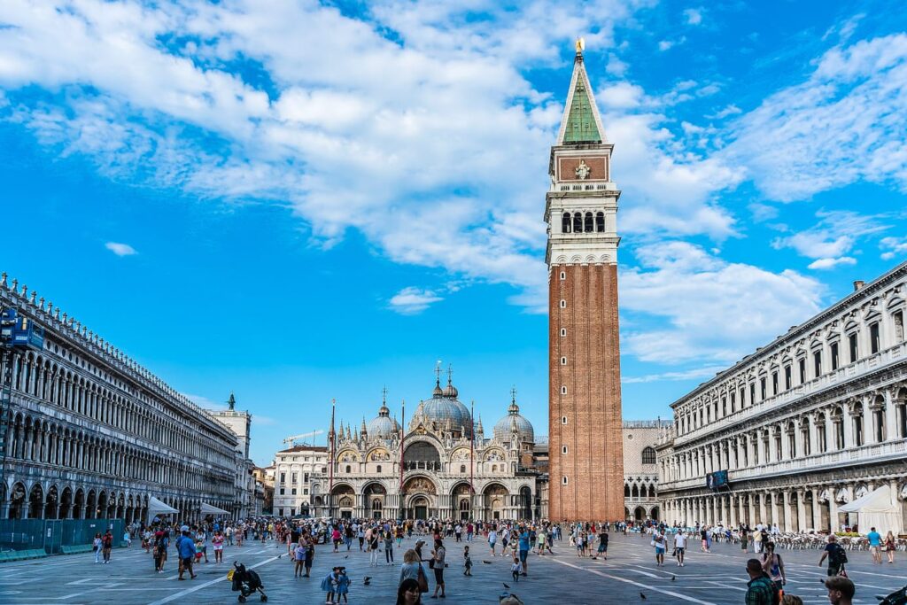 Early morning light in St Mark’s Square — first stop on a one day in Venice itinerary.