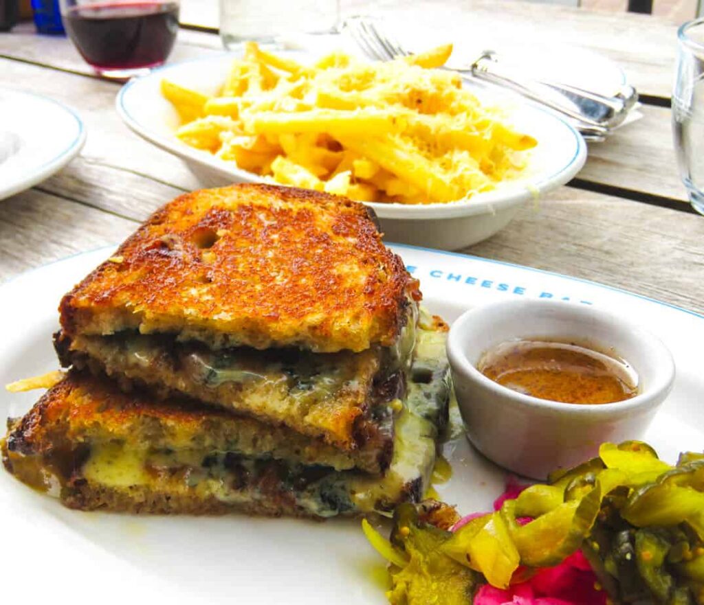 Cheese toastie at the Cheese Bar