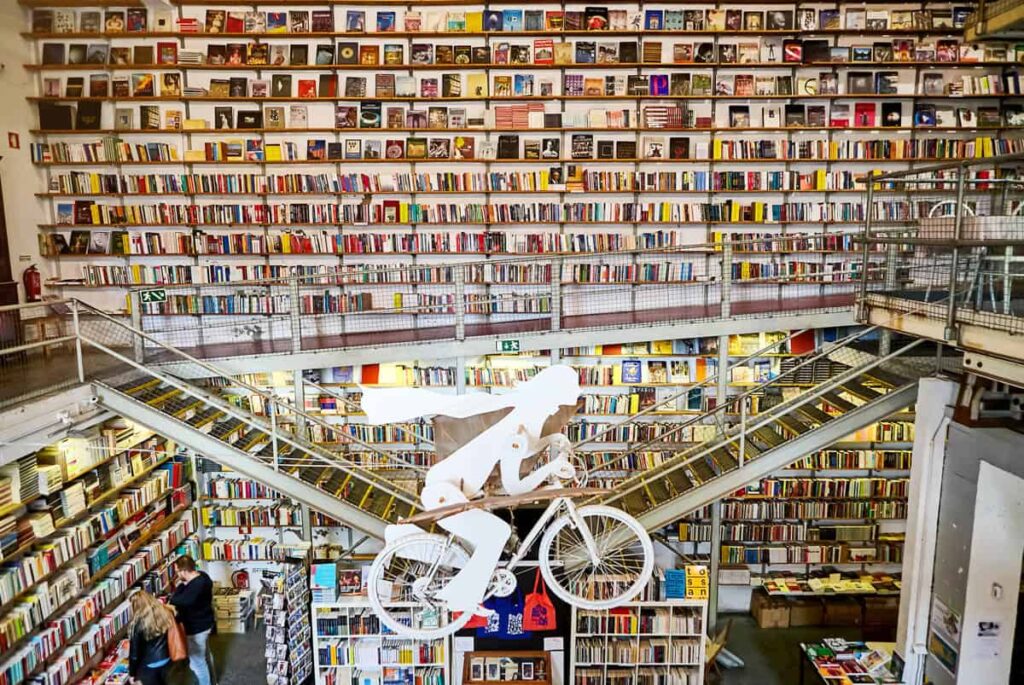 LISBON, PORTUGAL - - Bookshop "Livraria Ler Devagar" in the LX factory