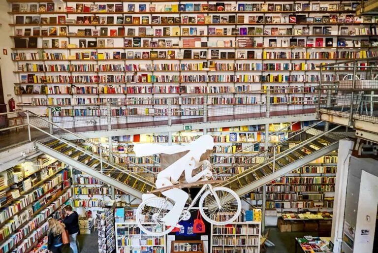 LISBON, PORTUGAL - - Bookshop "Livraria Ler Devagar" in the LX factory