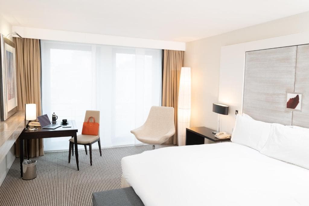 Elegant room at Sofitel Brussels Europe overlooking Place Jourdan