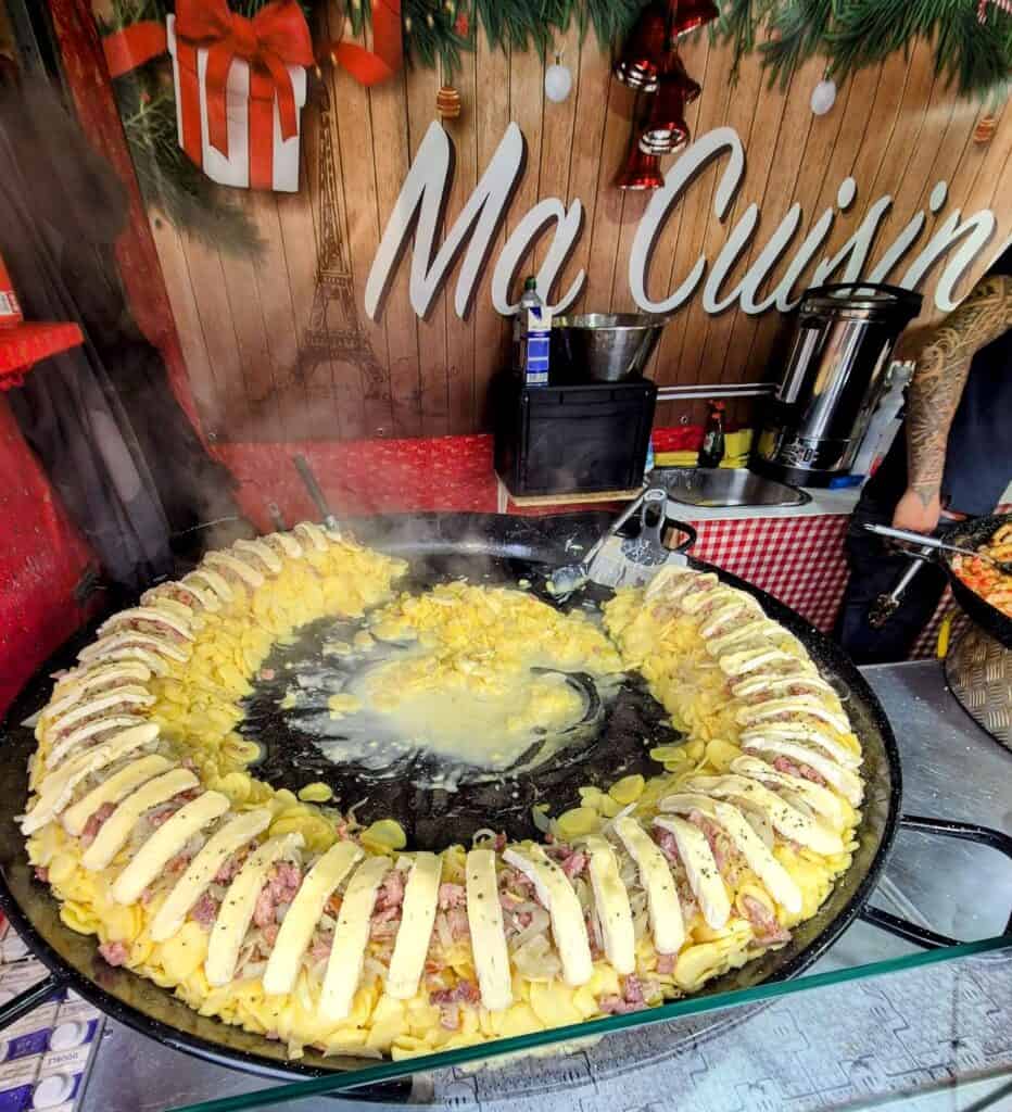 Tartiflette at a market stall in Paris