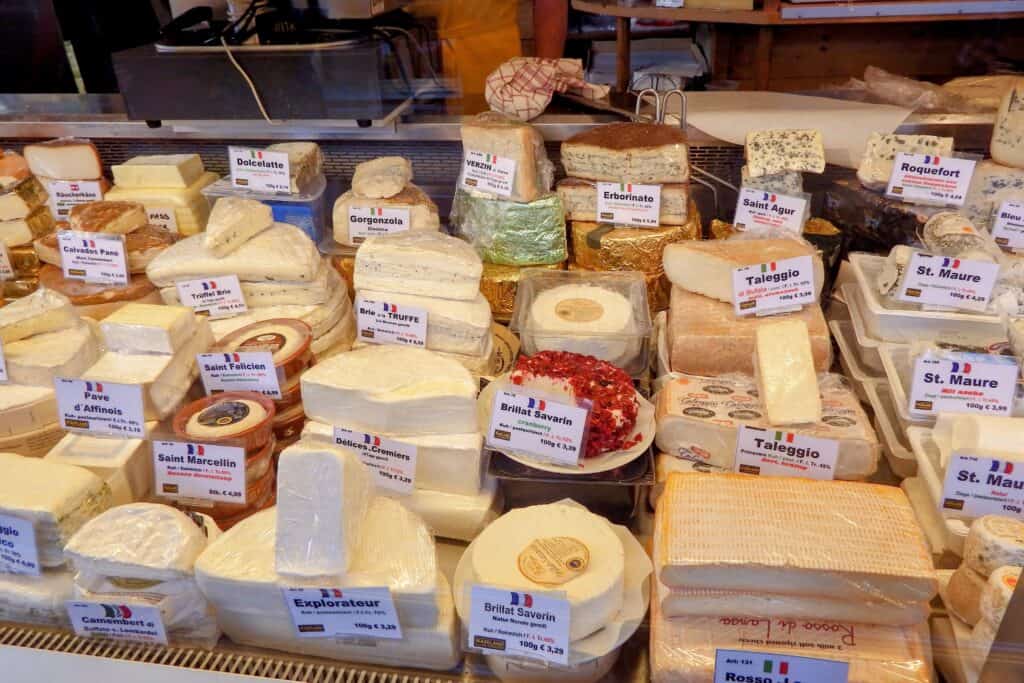 A selection of cheese in France