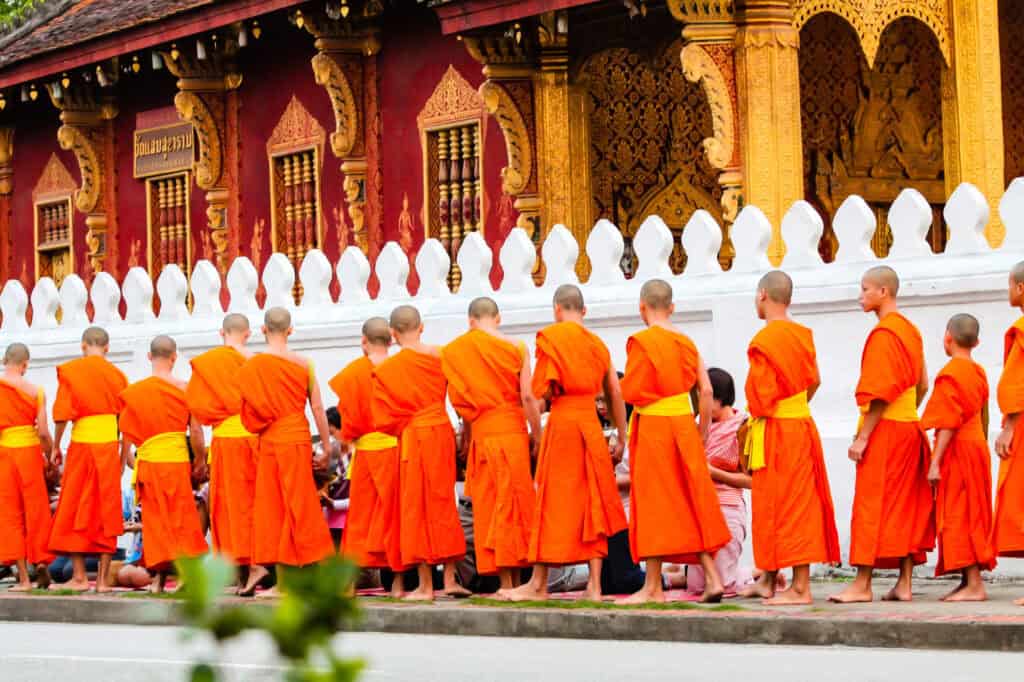 Alms ceremony Luang Prabang