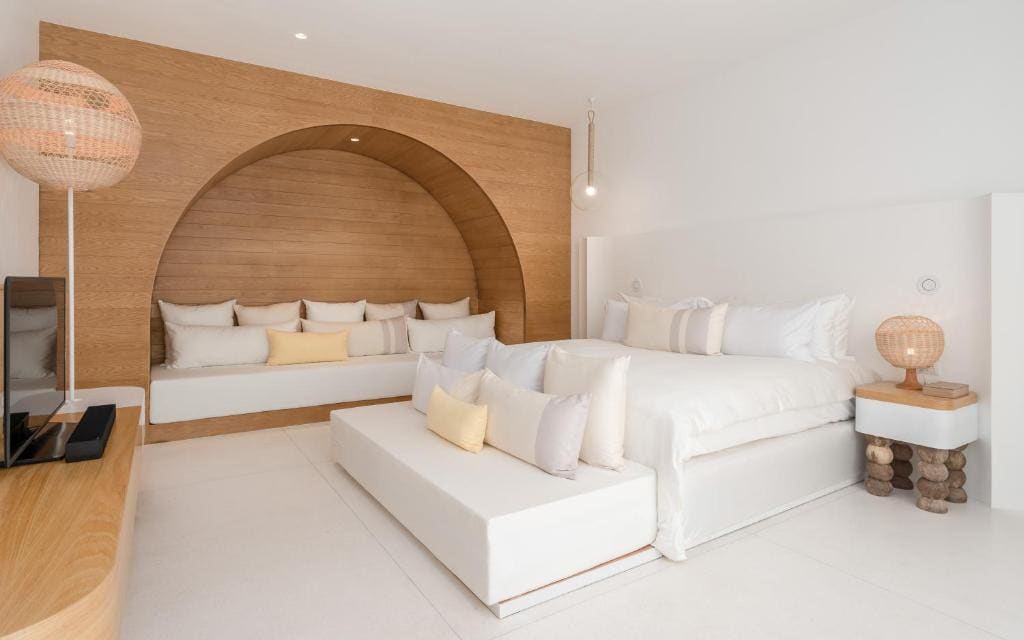 Modern Thai villa bedroom with private pool view at SALA Samui