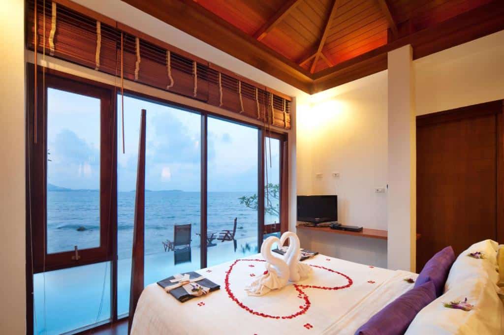 Ocean-view bedroom with private plunge pool at The Sarann Koh Samui