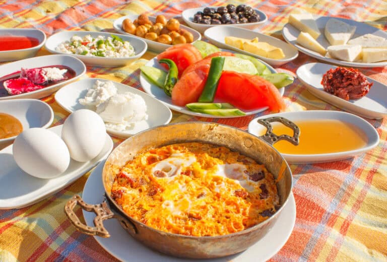 Turkish breakfast spread