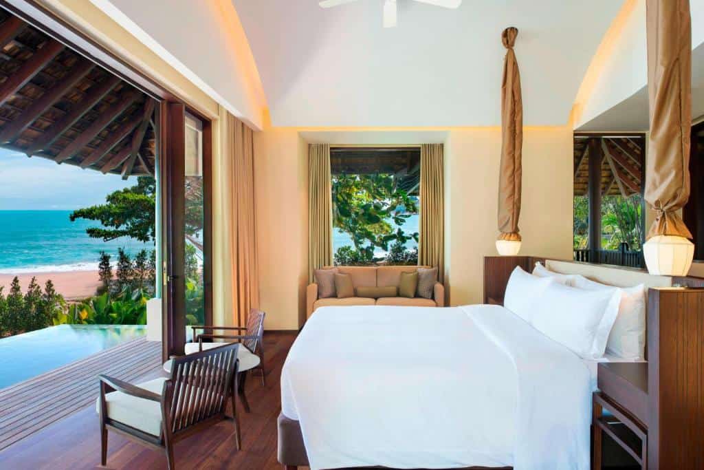Spacious bedroom with private pool access at Vana Belle Koh Samui