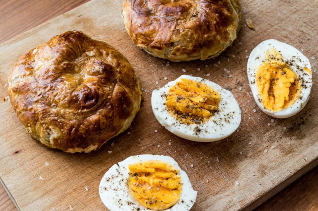 Boyoz Turkish breakfast with boiled egg