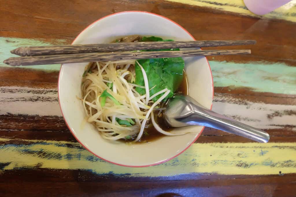 Boat Noodles  street food in Bangkok