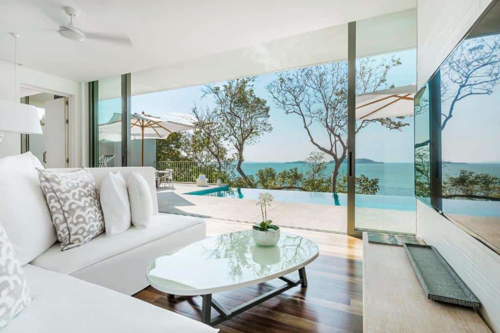 COMO Point Yamu Phuket modern luxury suite with infinity pool and panoramic Phang Nga Bay views